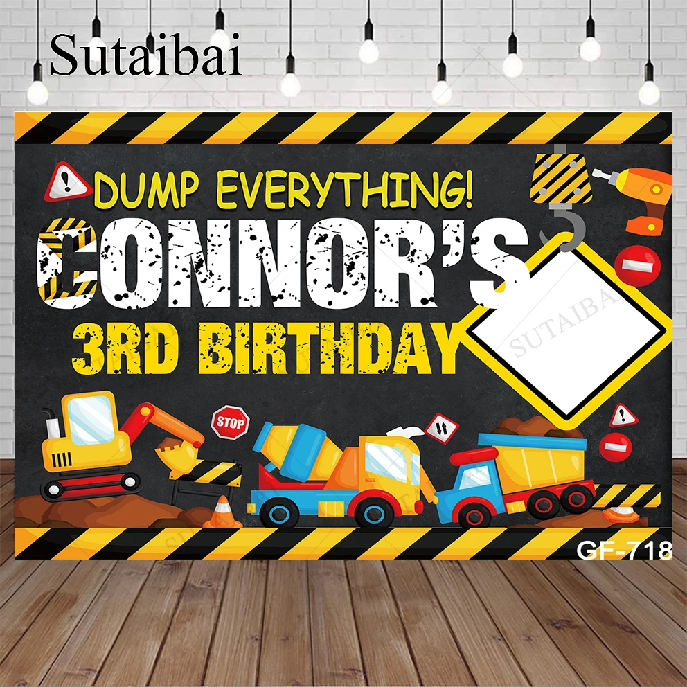 วันเกิดเด็กการถ่ายภาพพื้นหลังแผนที่รถบรรทุกก่อสร้าง Dump กิจกรรมป้ายเตือนความคิดสร้างสรรค์ของเด็ก Photo ฉากหลัง