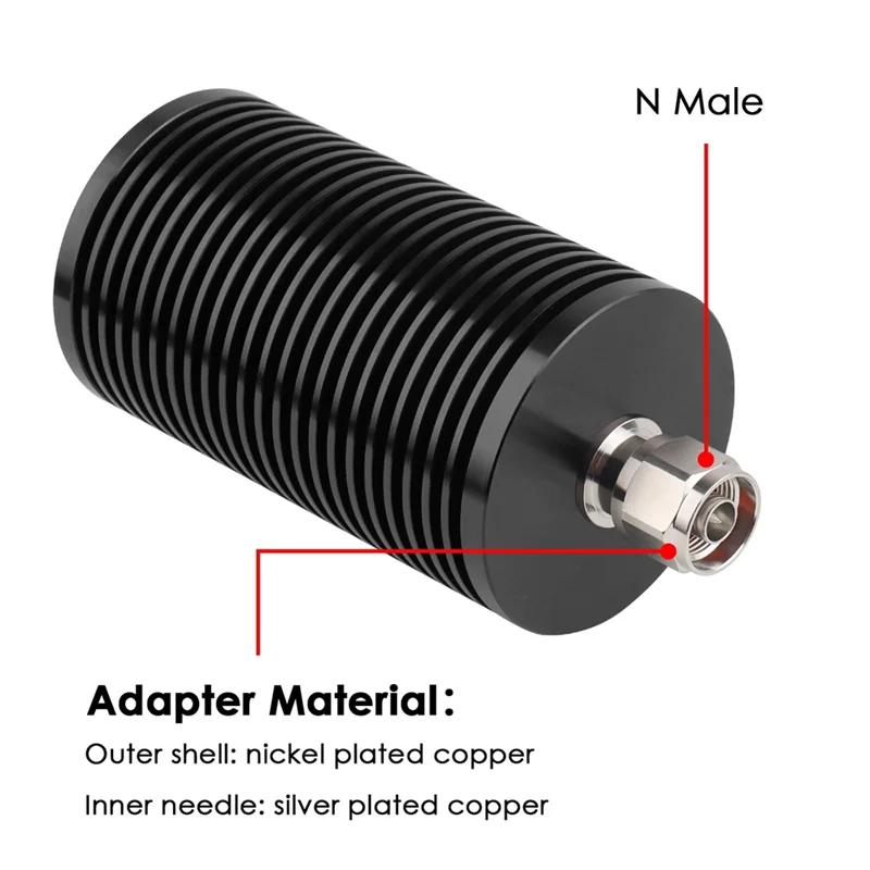 M16K-High Performance 100W N Male RF Dummy Load, 50 Ohm N Male Plug, DC-3 Ghz Frequency Range, Low VSWR