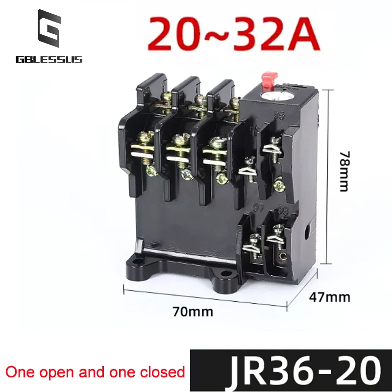 Thermal Relay JR36-20 Overheating Overload Phase Loss Protection Motor Three-phase Current Protector 380V4A6A10A25A32A