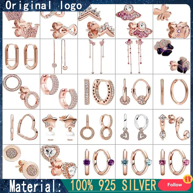 Pendientes de plata 925 con forma de corazón de amor eterno para mujer, joyería Original con logotipo de Margarita, novedad