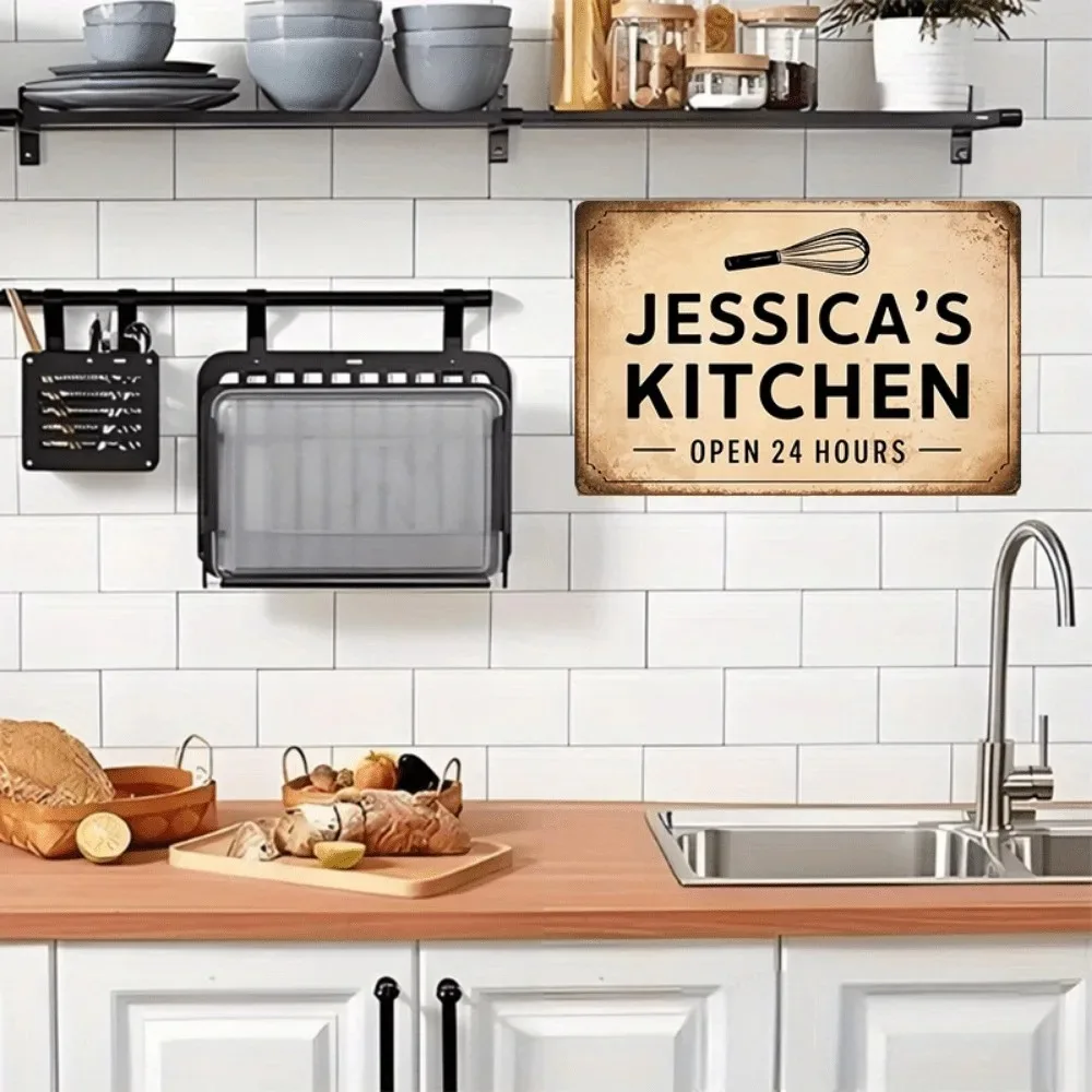 Customizable 2D Flat Aluminum Wall Sign 8x12 Inch, Retro Wall Art for Kitchen & Man Cave, Decorative Use Only