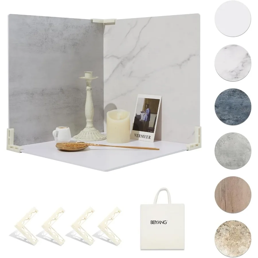 

5 PCS Boards Photo Backdrop for Flat Lay Food Photography Background 16x16 Inch BEIYANG