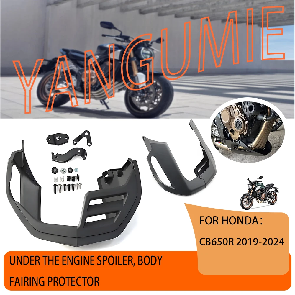

Для CB650R 2019-2025 2024 2023 мотоциклетный спойлер для днища двигателя, нижний обтекатель, защитная панель для HONDA CBR 650R 650R