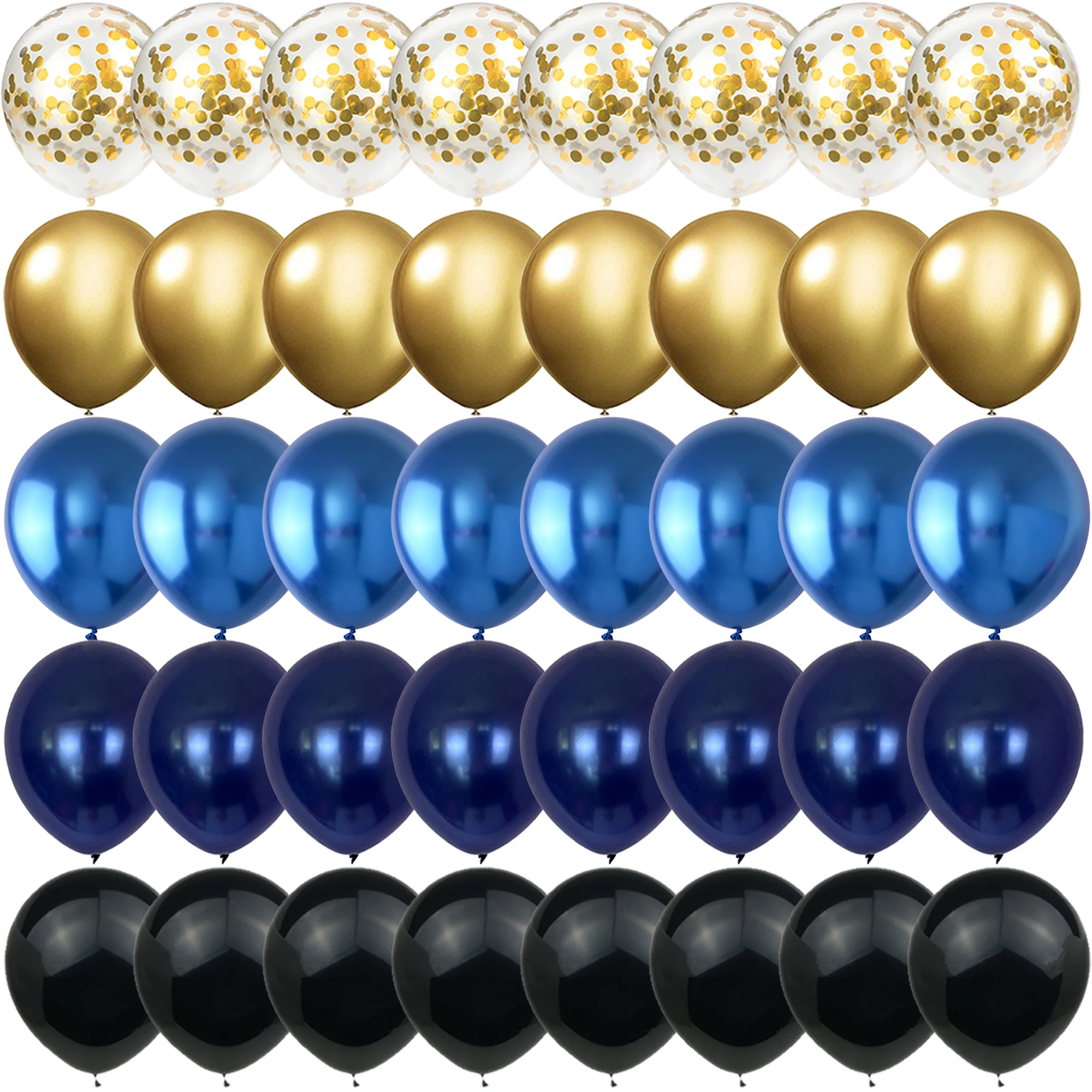 

40PCS Metal Blue, Gold, Night Blue Balloons Gender Reveal Wedding Valentine's Day Baby Shower Birthday Globos Party Decorations