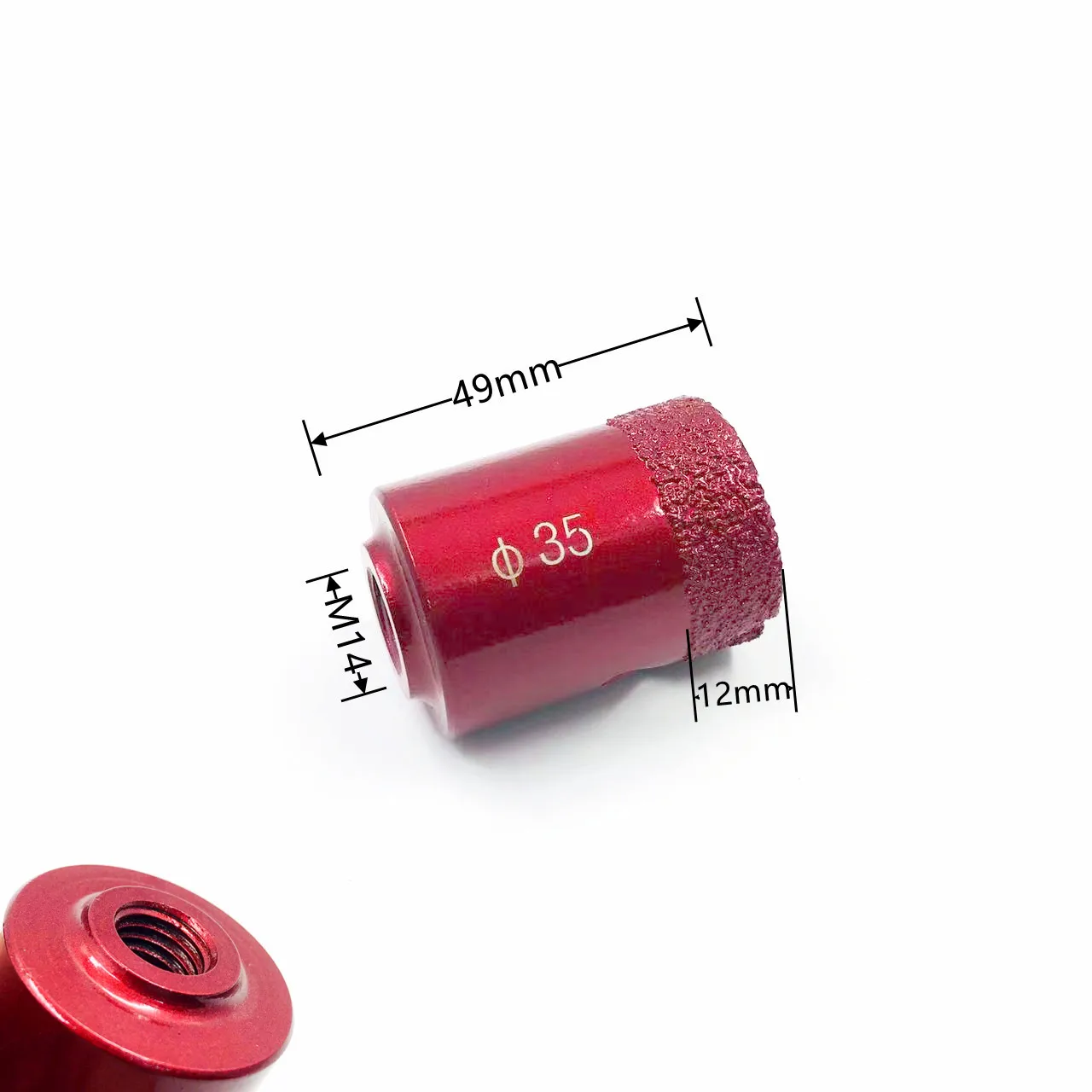 M14thread brazing dry drill bit brazing diamond core drill bit lightning tooth ceramic tile granite marble masonry drilling too