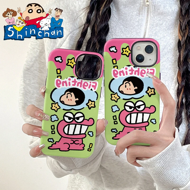 Crayon Shin-chan Phone Case for IPhone 14 Pro Max 15promax 11 12 13 Pro Max 14Pro 13Pro Cute Scrub Shockproof Soft Back Cover