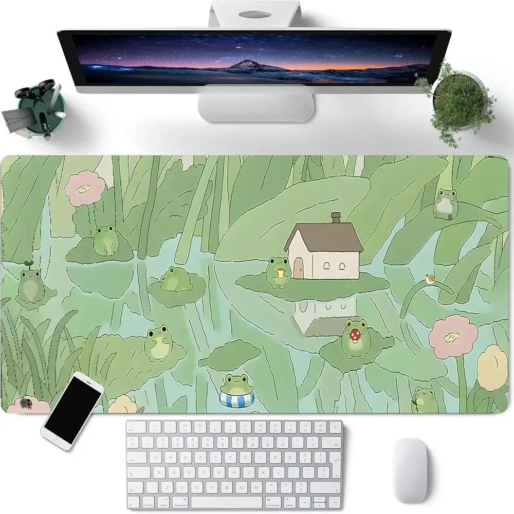 

Green Plant XXL Large Size Gaming Mousepad Gamer Mouse Pad Size for Office Long Table Mat Kawaii Desk for Teen Girls for Bedroom