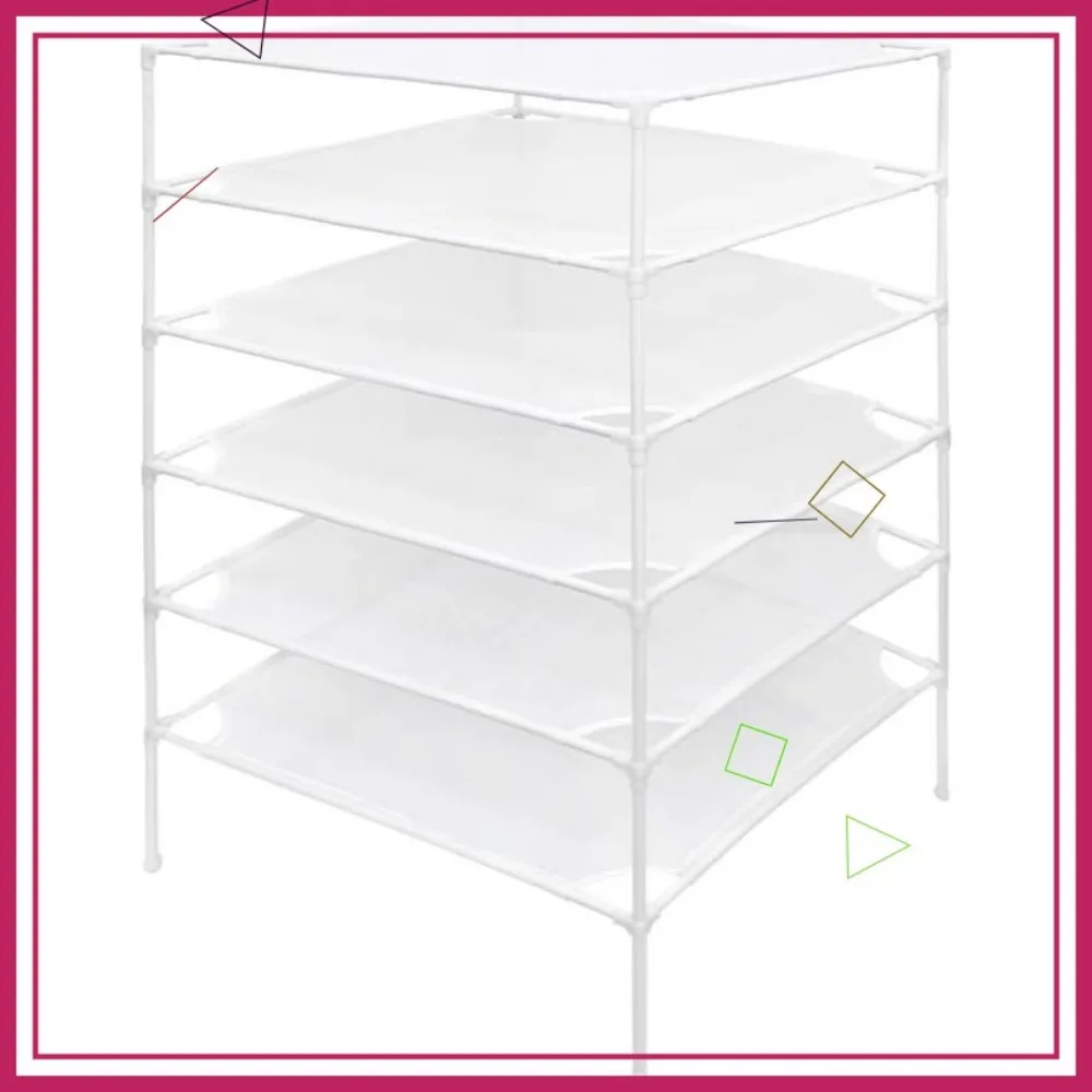 

6-уровневая складная сетчатая сушилка для свитеров, штабелируемая и белая для эффективного потока воздуха