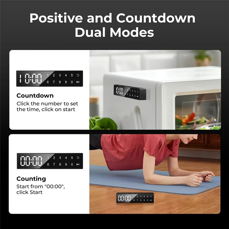 터치스크린이 있는 가정용 부품 주방 타이머, 냉장고용 자석 뒷면, 오븐, 사용하기 쉬운 LED 디지털 디스플레이