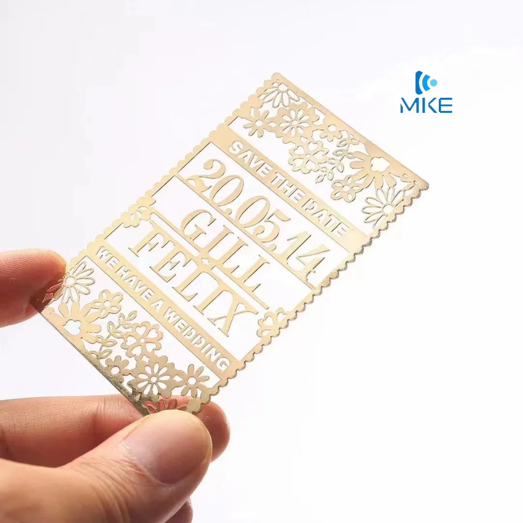 

Роскошные металлические карты с вырезом из нержавеющей стали золотого цвета