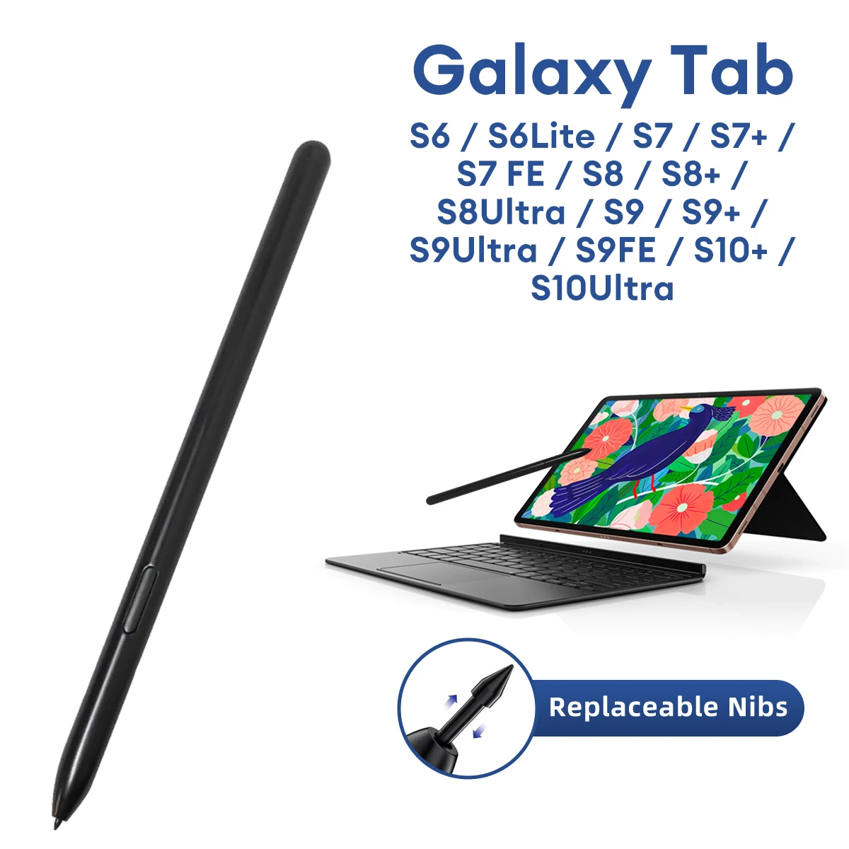 

Tablet Stylus For Samsung Galaxy Tab S9FE / S10+ / S10Ultra Series with Replaceable pen tip Universal Electromagnetic Pen