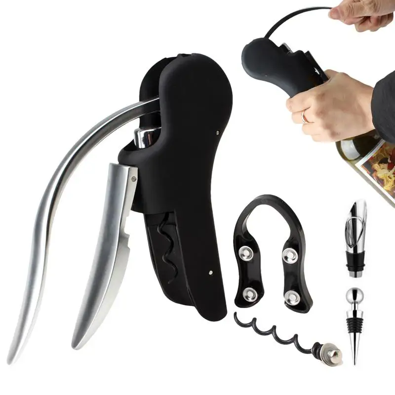 Manual Wine Opener Set Heavy Duty Zinc Alloy Bottle Opener Portable Manual Wine Bottle Opener Kitchen Gadgets For Home Bar