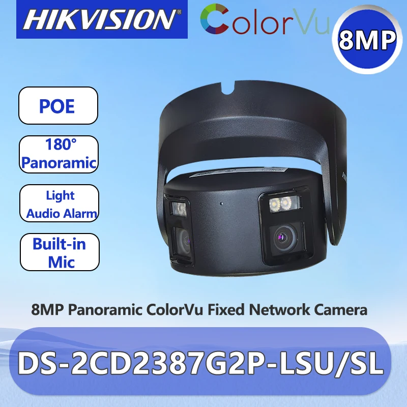

Hikvision 4K 8MP IP Camera Panoramic ColorVu 180° Security CCTV Smart Double Lens Surveillance Camera DS-2CD2387G2P-LSU/SL