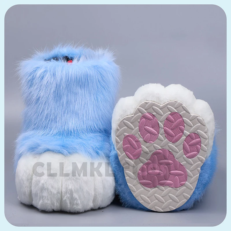 كيغ Fursuit تأثيري باو أحذية فروي Fursuit تأثيري روبيت القط الأحذية لطيف رقيق الحيوان مانغا حفلة كوس يمكن ارتداؤها زي