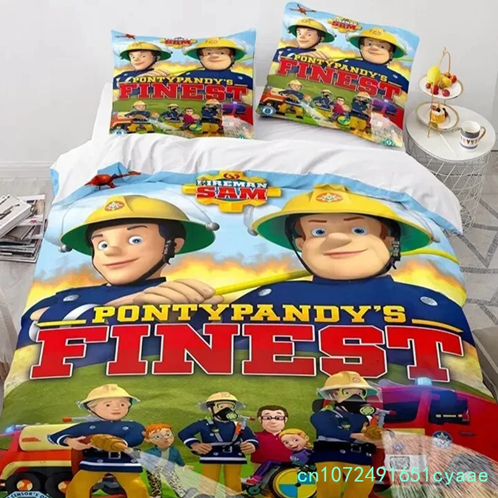 Cartoon Fireman 3d Print Sam Bedding Set Duvet Cover With Pillowcase Single Double Twin Full Queen King Size Bedclothes