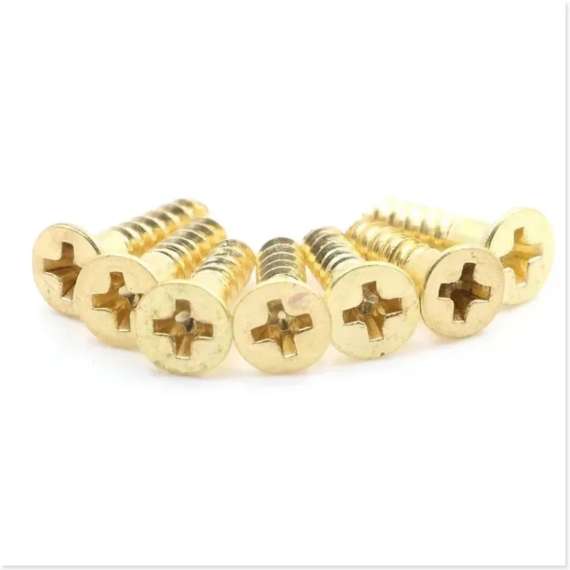 

TRBNYJU 10pcs M4 Brass Self-tapping Screw Cross Furniture Woodworking Screws Material Bolt Bolts 12mm-40mm Length