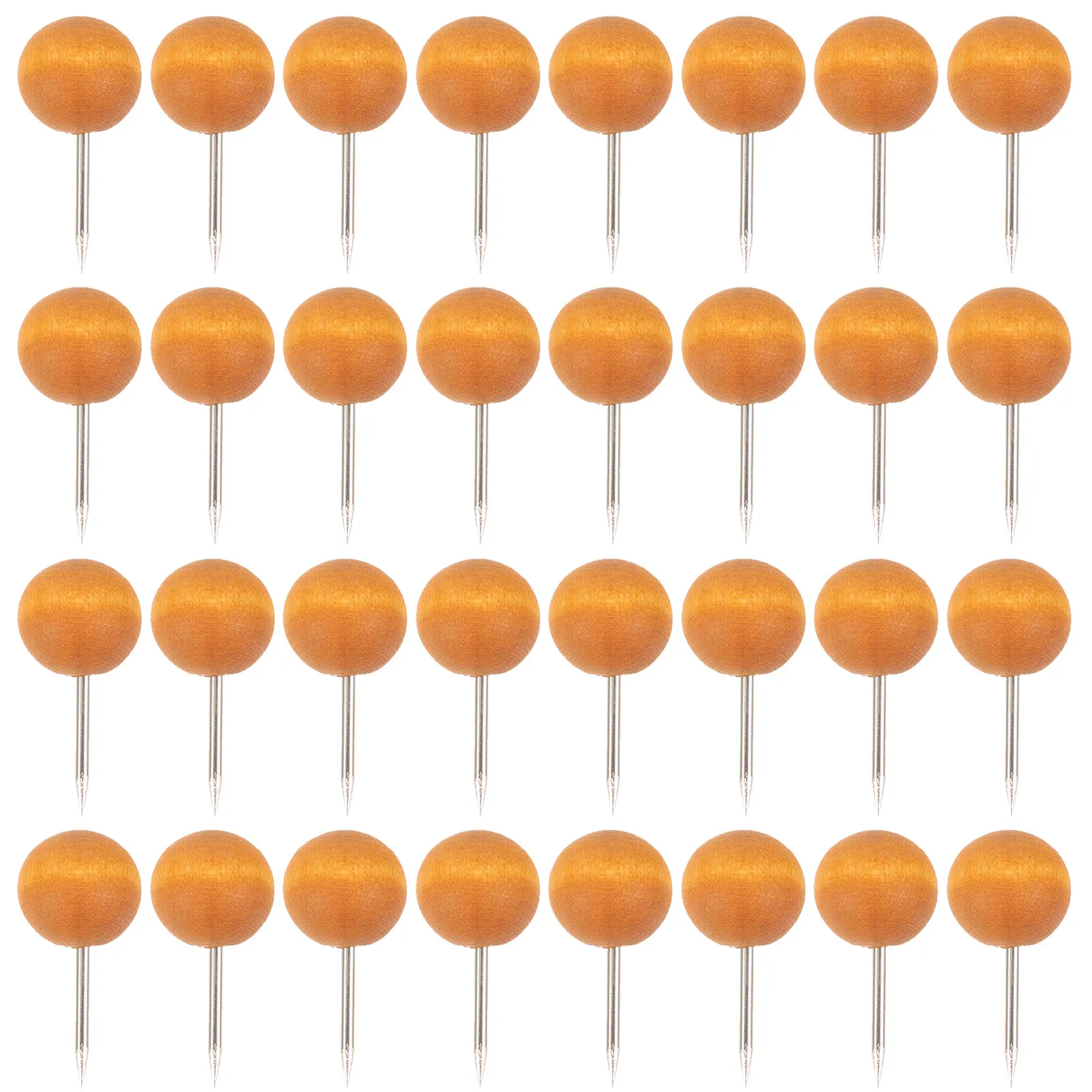 100pcs Wooden Push Pins with Natural Grain Square Heads – Sturdy Thumb Tacks for Office, Map Marking & Photo Display