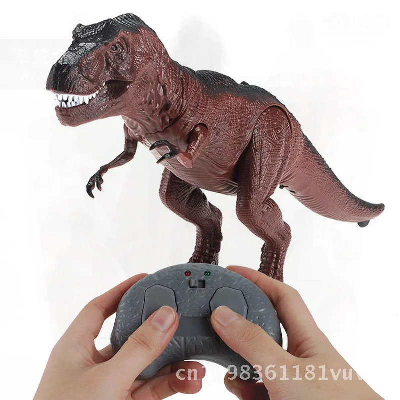 Brinquedo triceratops de dinossauro com controle remoto infravermelho, modelo animal de truque de lagarto simulado elétrico para todos os usuários, embalagem de caixa colorida