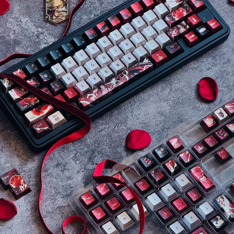 Yin Yang Master - Asura keycaps custom PBT metallic paint cherry profile key caps cute cartoon anime point key cap for gamers