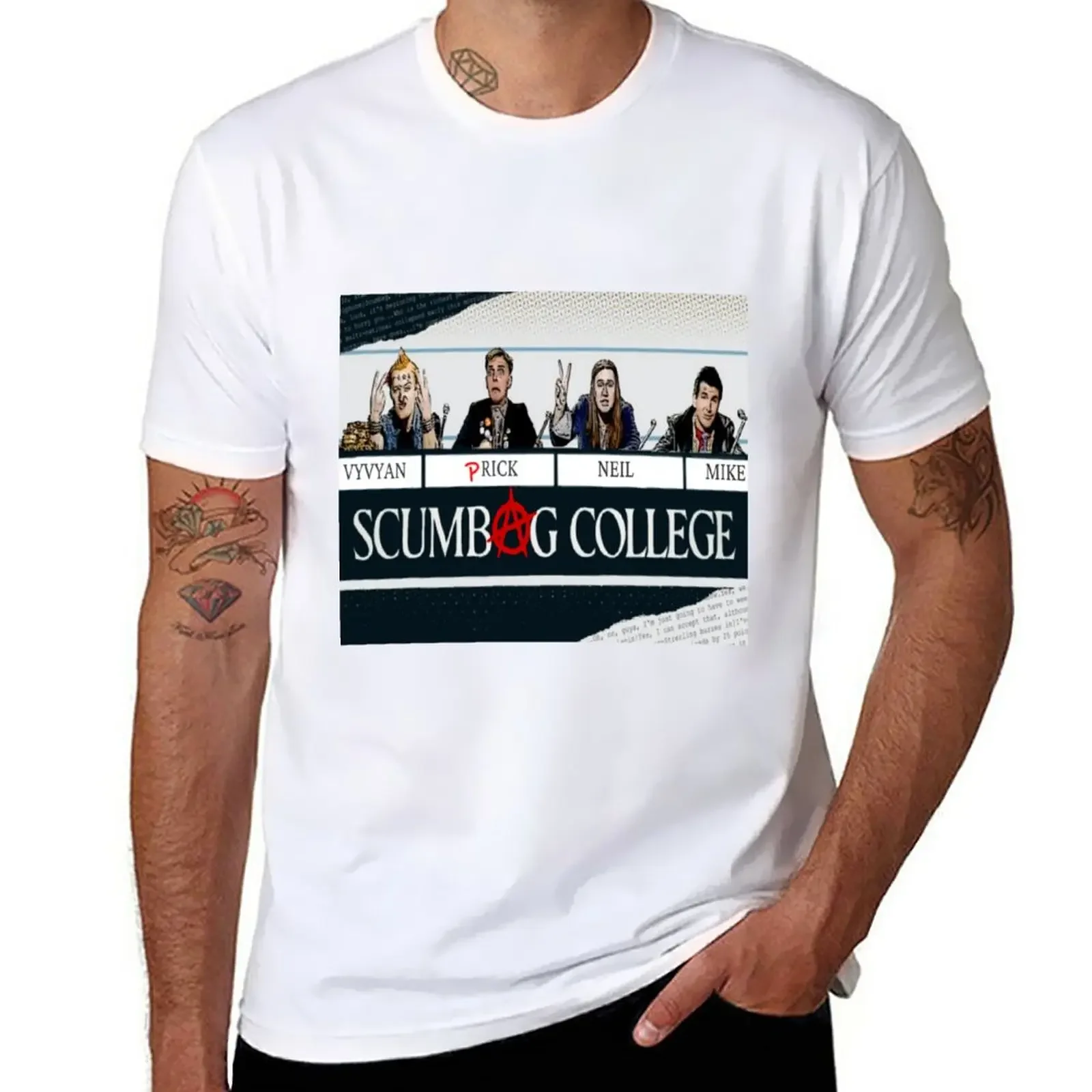 New The Young Ones Scumbag College. T-Shirt boys animal print shirt summer top mens white t shirts