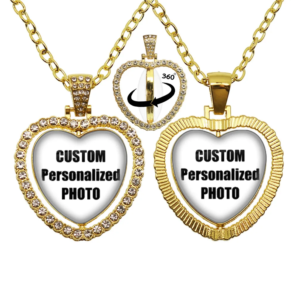 Personalized Custom Double Side Heart Shape Necklace Photo Mum Dad Baby Parents One Side Heart Necklace Family Anniversary Gift