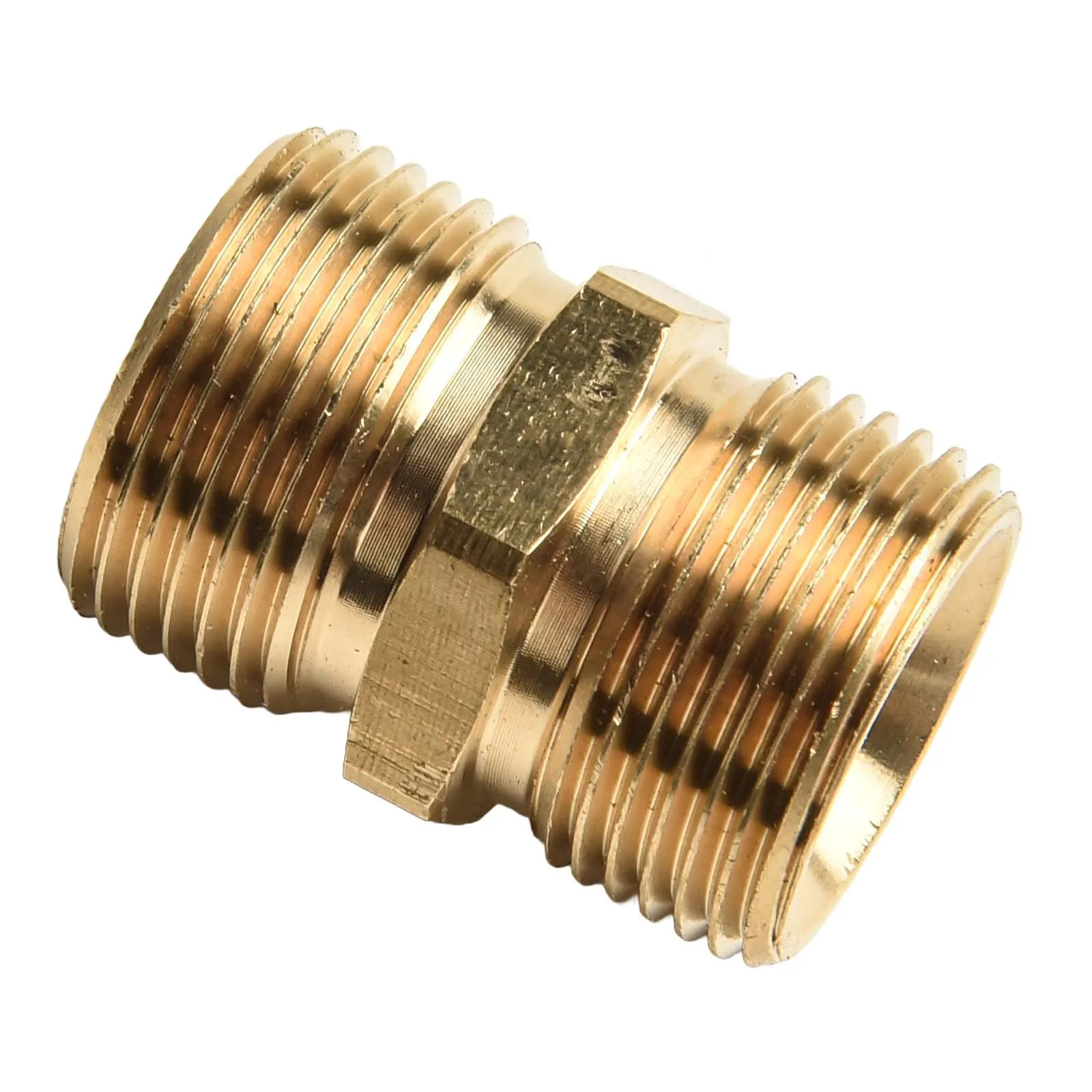 M22 Male to Male Hose Adapter Solid Brass Construction for Garden Garage and Roof Cleaning Long lasting and Reliable