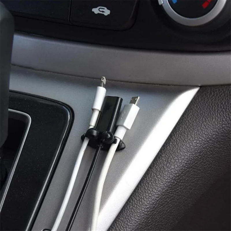 8Pcs/set Adhesive Cable Winder Car Interior Cable Clip Earphone Cable Organizer Wire Storage Holder Clip Cord Holder Promotion