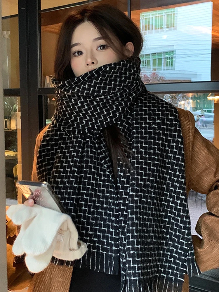 New Fashion Plaid Print Scarf Headscarf Winter Women Ladies Men Preppy Warm Long Scarve Pashmina Mujer Foulard Wrap Shawl Unisex