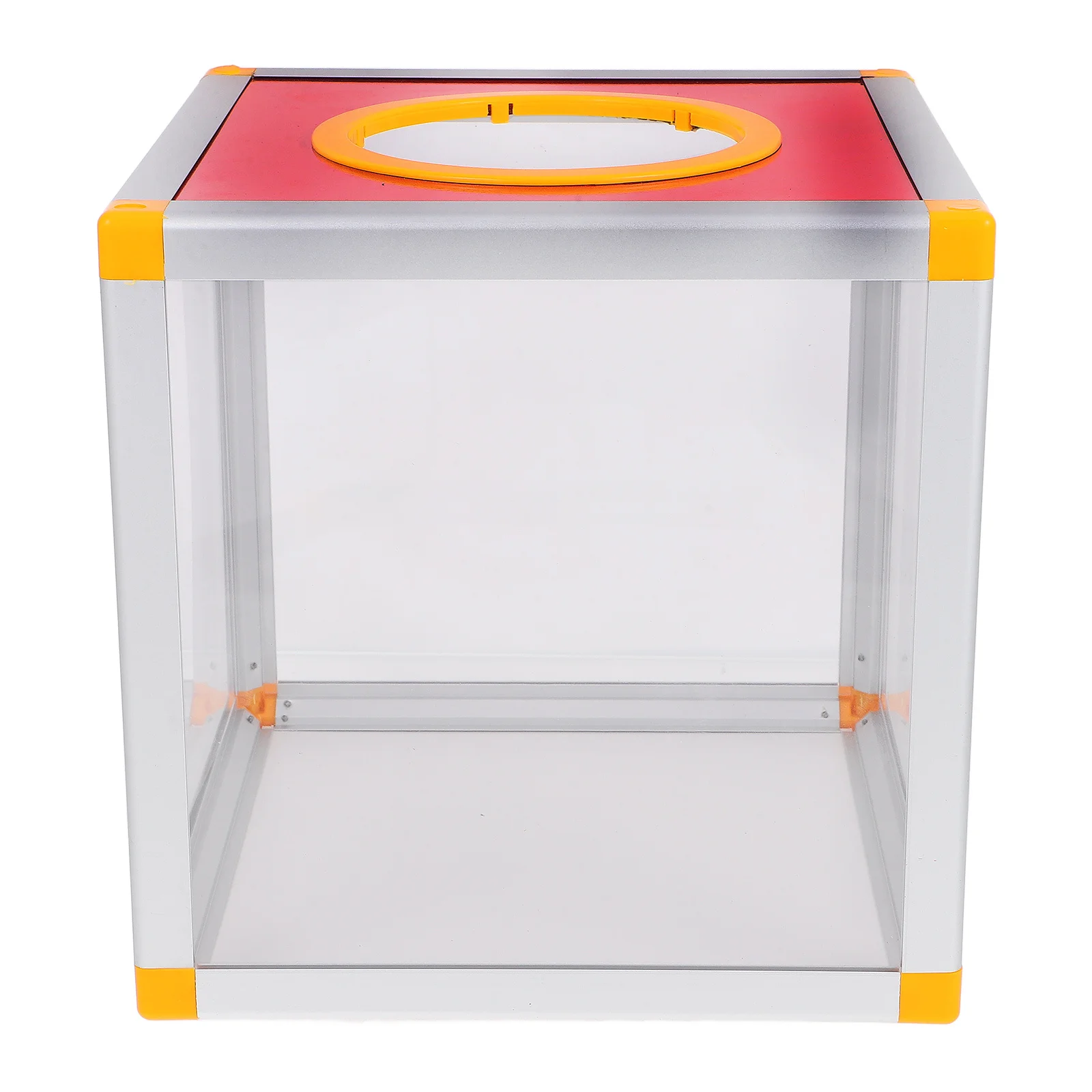 

Red Raffle Box 20cm Multifunctional Transparent Container for Party Games Suggestion Donation Ballot Fundraising Event