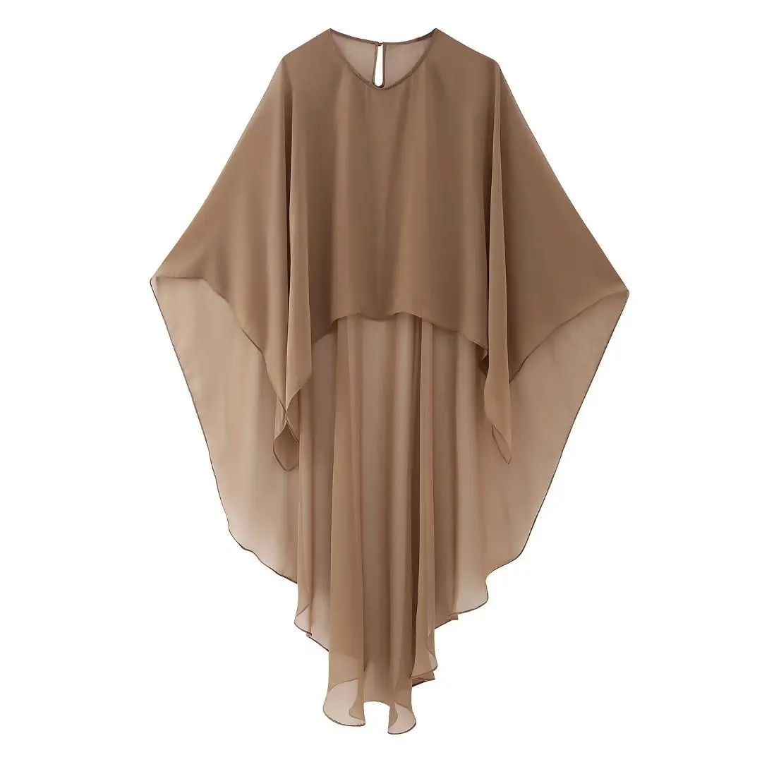 Womens Elegant Gauze Cape Chiffon Cloak