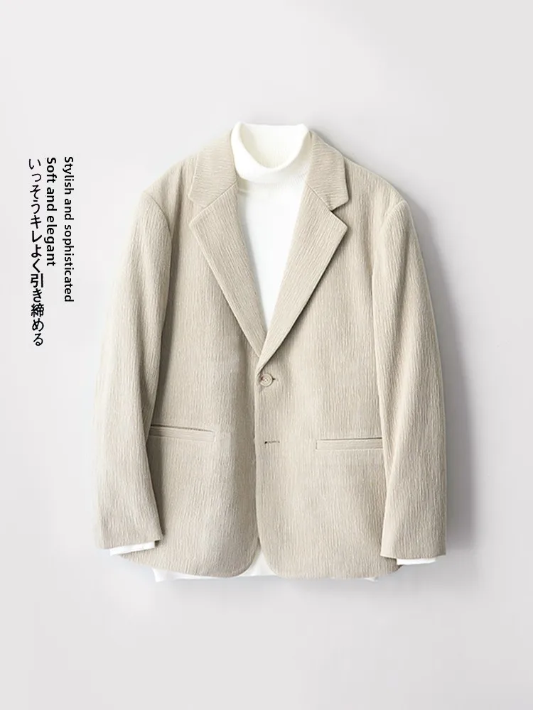 

Мужской повседневный костюм в городском стиле из смесовой полиэстеровой ткани, стандартный крой, длинный рукав, на пуговицах, классический воротник, однобортный.