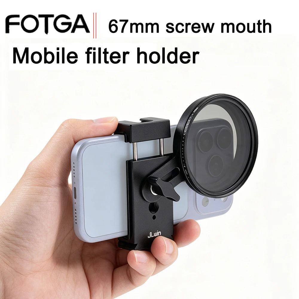 

FOTGA Universal Phone Lens Filter Holder Adapter Metal Filter Clip For 67mm Filter Smartphone Photography Camera Lens Accessory