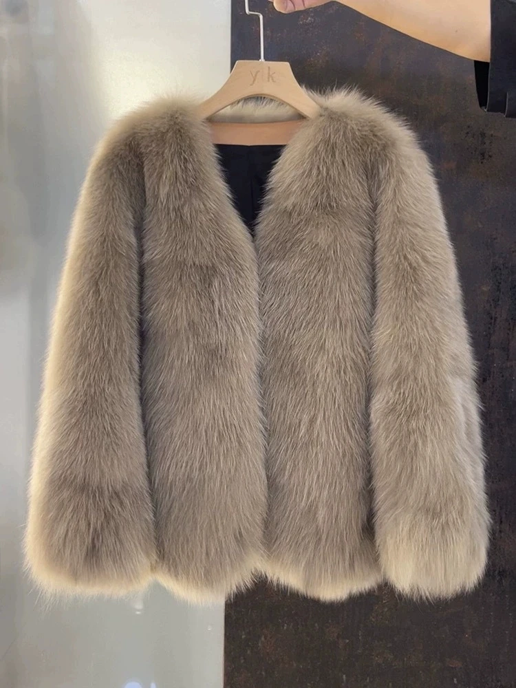 Herbst Winter Frauen Gefälschte Pelzmantel Mid-Länge Dicke Warme Luxus Fuchs Pelzmantel 2025, Neue Frauen Warm Verdicken Pelz mantel Frauen Outwear