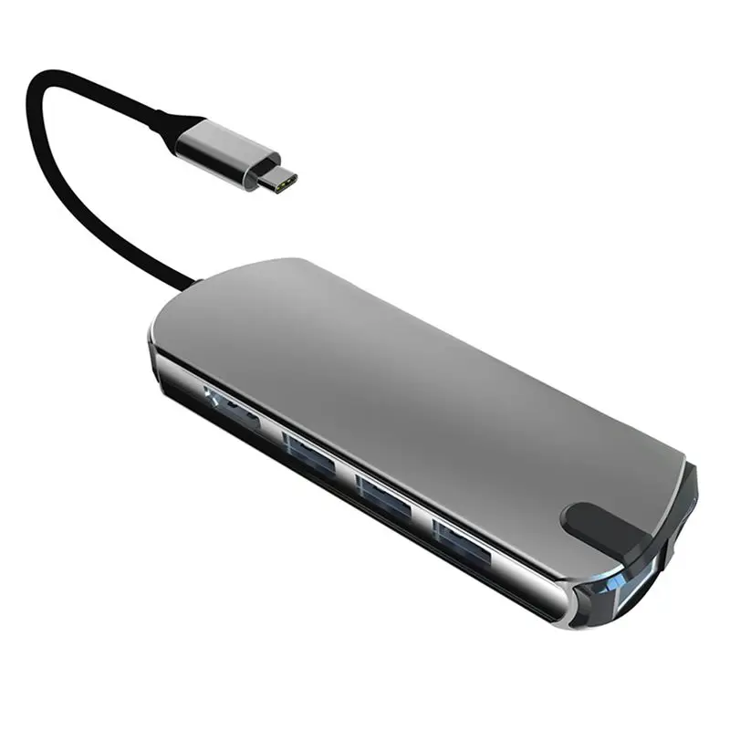 

A29F-Usb C Hub Type C To -Compatible Splitter HUB Type-C To -Compatible USB3.0 For Laptops 8 In 1