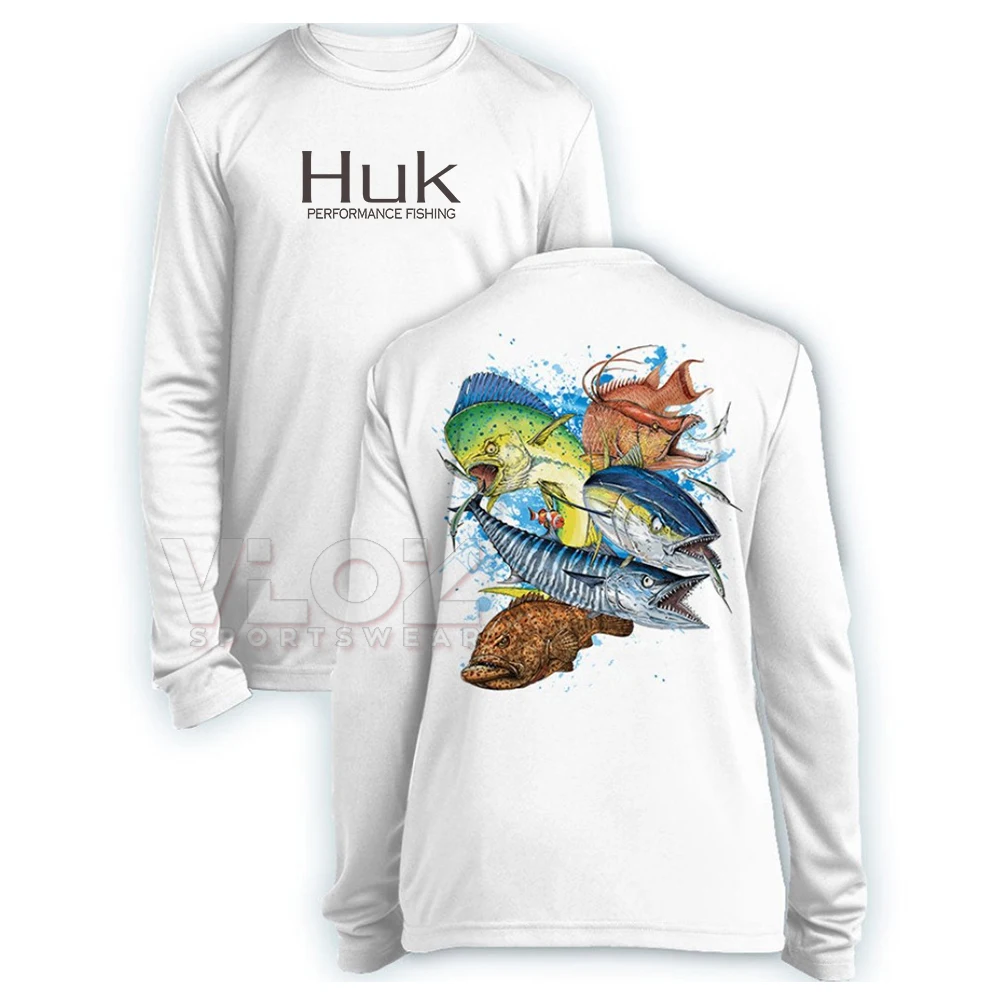 

Huk Performance Fishing Shirts Vented Uv Protection Long Sleeve Sweatshirt Men Summer UPF 50+ Lightweight Fishing Clothing Pesca