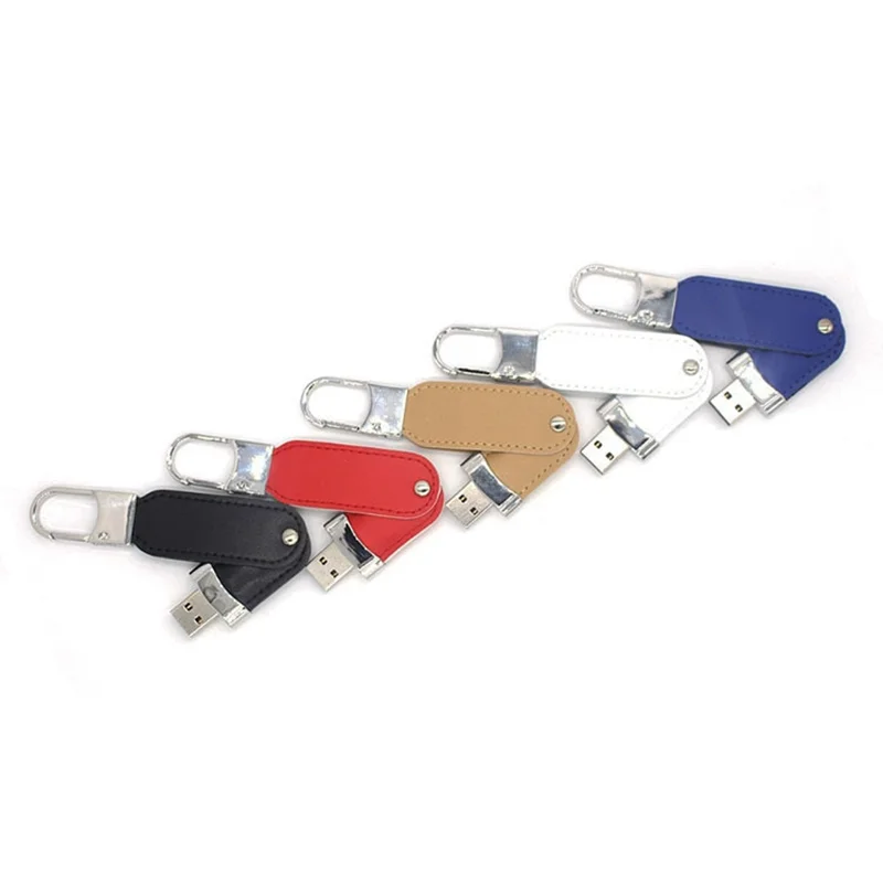 ฟรีที่กําหนดเองการพิมพ์สีโลโก้สีโลหะหัวเข็มขัดหนัง USB2.0 แฟลชไดรฟ์ 4GB 8GB 16GB 32GB 64GB 128GB