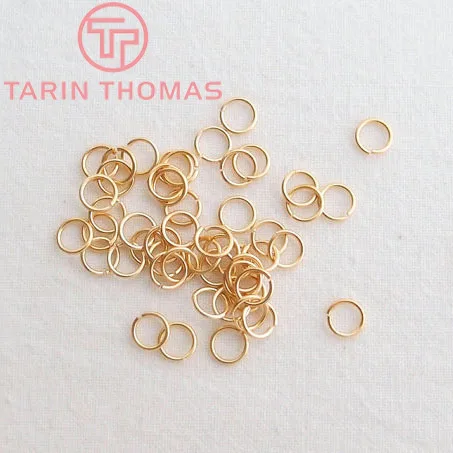 (3654)10g 3*0.5MM 4*0.7MM 5*0.8MM 6*0.9MM 8*1.2MM 10*1.2MM 24K Gold Color Real Gold Color Jump Rings Split Rings High Quality