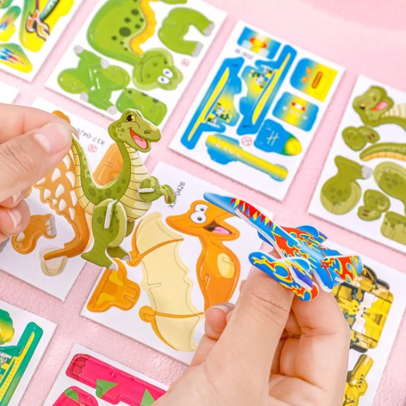 

10 Pcs /pack 3D Insect Puzzle DIY Dinosaur Tank Handmade Puzzle Children's Toys Kindergarten Gift Kids Present