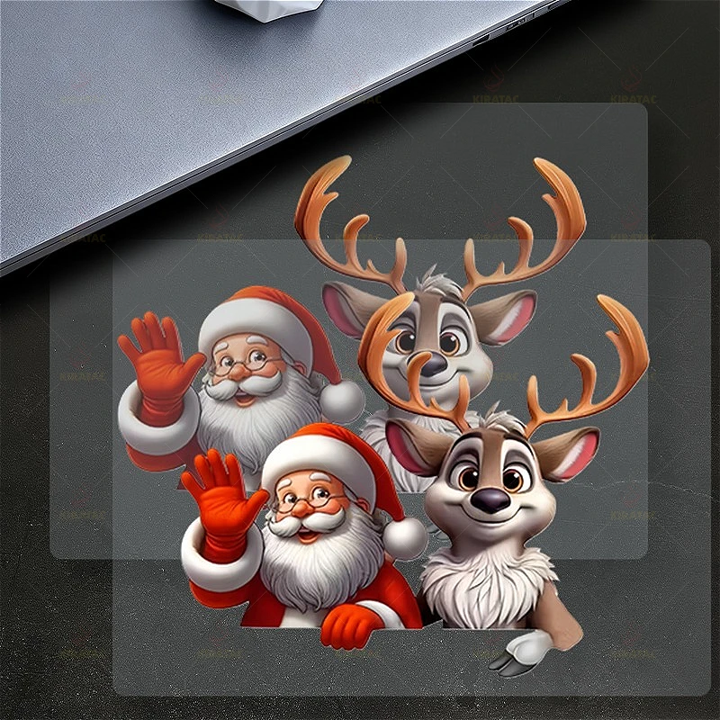 

1pc Santa Claus and Reindeer Decorative Sticker Waterproof for Car Window Body Motorcycle Tailbox Refrigerator Glass Vinyl Decal