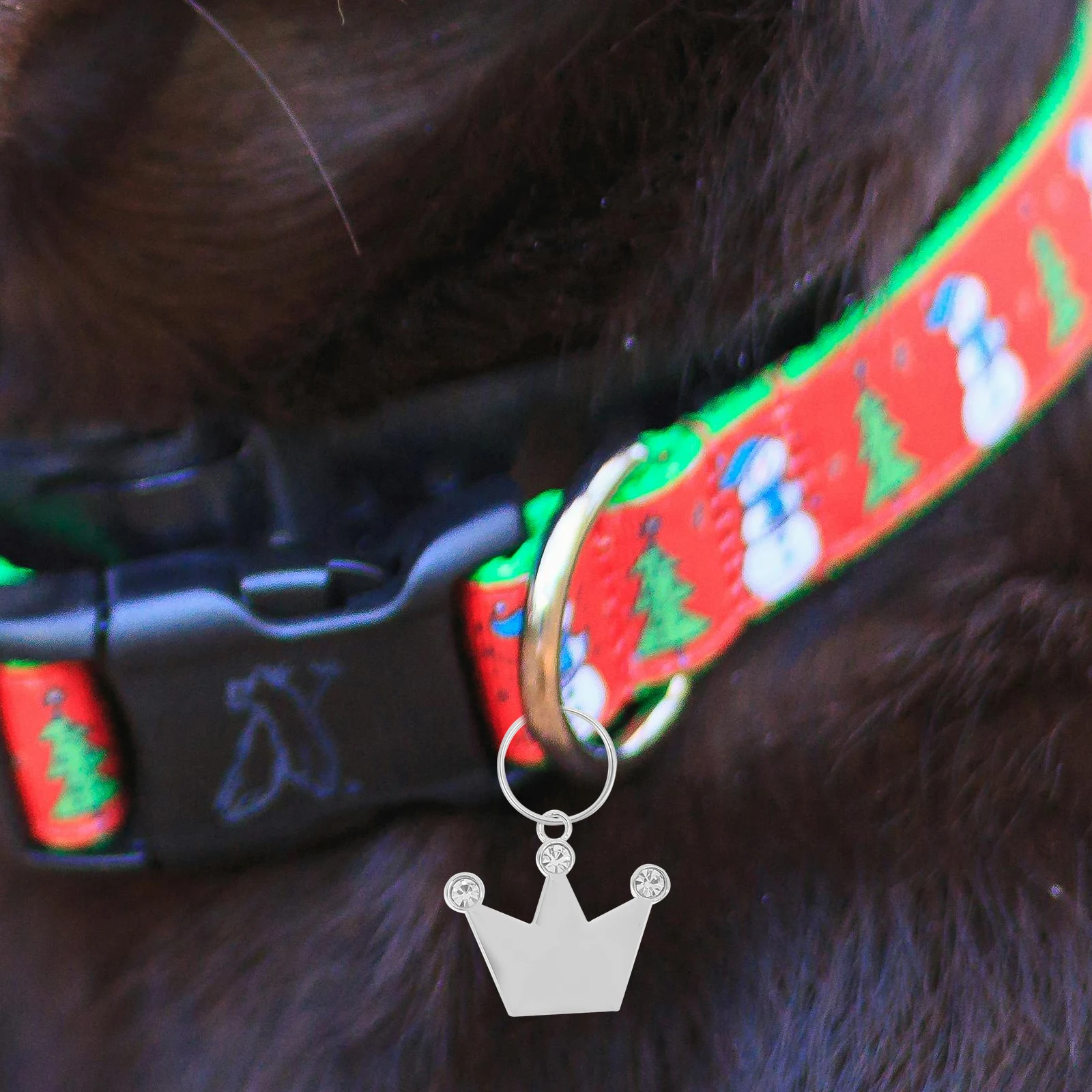 

2pcs Crown Shape Dog Id Zinc Alloy Name Tag Puppy Blank Diy Durable Lightweight Engraving Custom Design Keychain Decor Pet