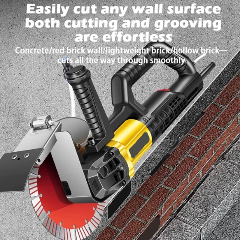 220V Professional Brushless Wall Groover & Cutter 5600W Dust-Free Water Cooling Grooving Machine for Concrete/Brick/Marble​