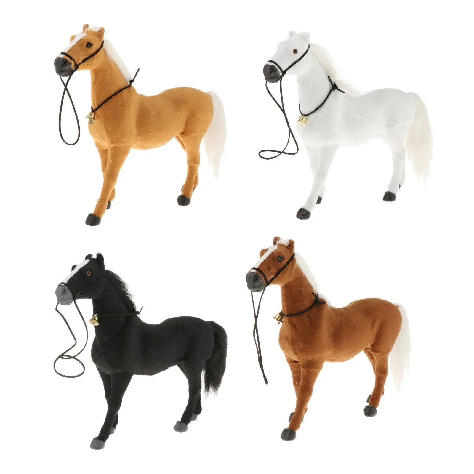 Collezioni realistiche di statue artigianali giocattolo modello di cavallo in pelliccia sintetica
