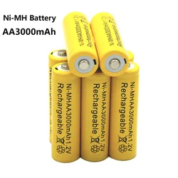 1.2V NiMH Rechargeable Battery AA 3000mAh, Yellow, Solar Garden Light, LED Torch, Lantern, Toy Remote Control