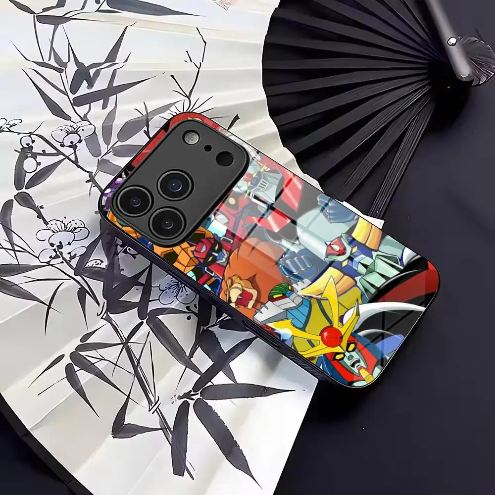 Funda de Teléfono Anime M-Mazinger Z para iPhone 17 Air 16 15 Pro Max 14 13 12 Plus Galaxy S26 25 24 Ultra, Funda de Vidrio
