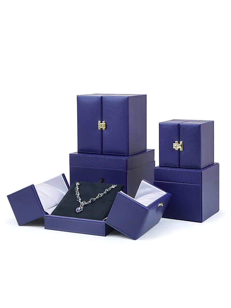 

Innovative Blue Creative Jewelry Paaging Ring Pendant Bracelet Chain Heaven And Earth Cover Box Middle Box Gift Paaging