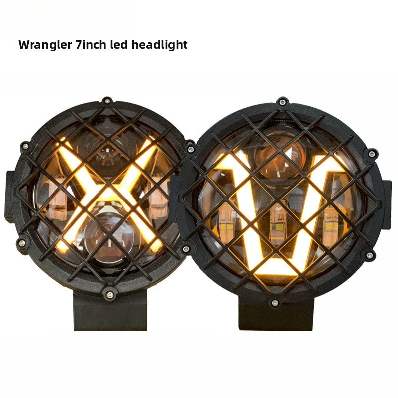 

Suitable for JEEP Wrangler 7inch Round Light X-Type with Bracket and Mesh LED Headlight V-Type Off-Road Light Spotlight