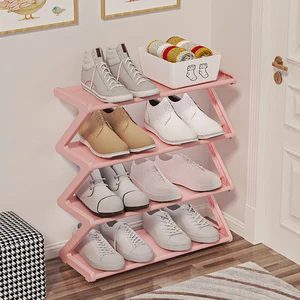 4 Tier Simple Shoe Storage Rack Space Saving Sturdy Shoes Organiser For Entrance Terrace