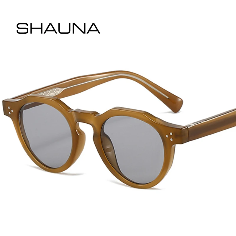 Vintage Circle Sunglasses TR90 Frame UV400 Protection Retro Shades VANLINKER Retro Small Round Sunglasses for Men Women VL9829  main image 4