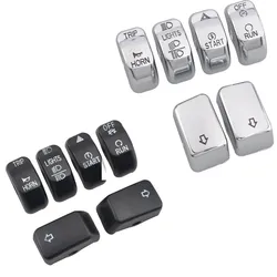 6pcs Motorcycle Hand Control Switch Cover Button Caps For Harley 2014-up Dyna Softai