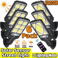 1-6 Pack LED Solar Lights Outdoor Street Lamp Waterproof Security Motion Sensor LED Lamp with 3 Lighting Mode for Garden